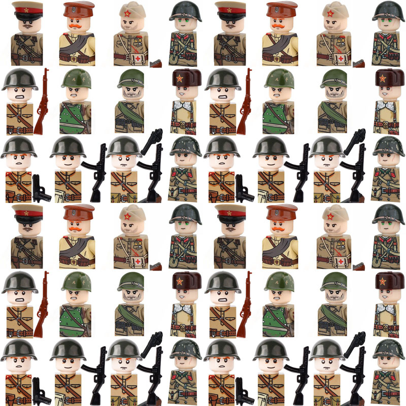 Lego Minifigure Holder - MOC Soldati Sovietici Militari, Blocchi da