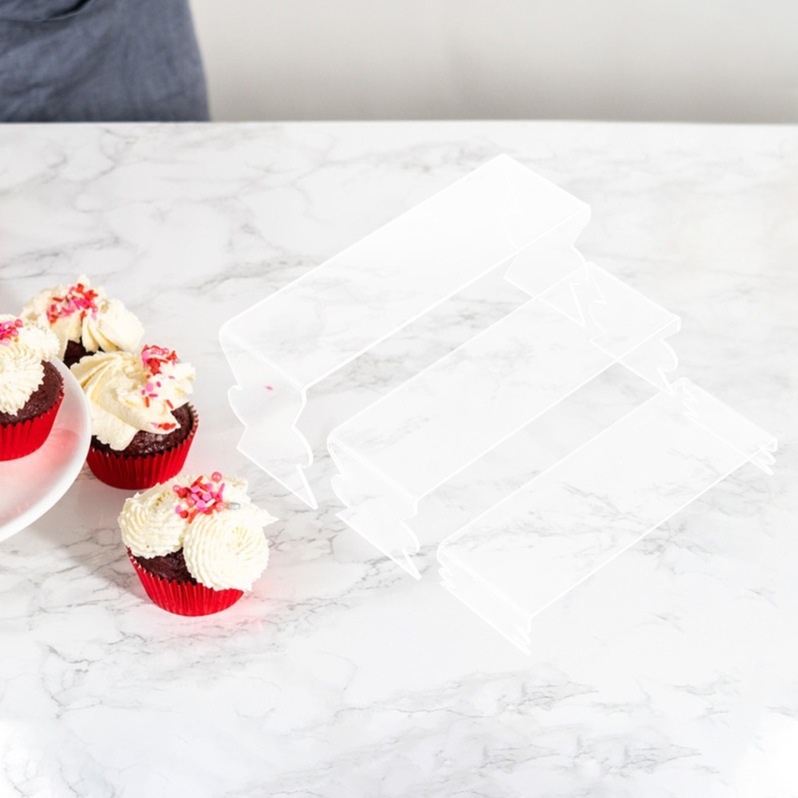 Display Risers Set - Set di 3 espositori in acrilico,