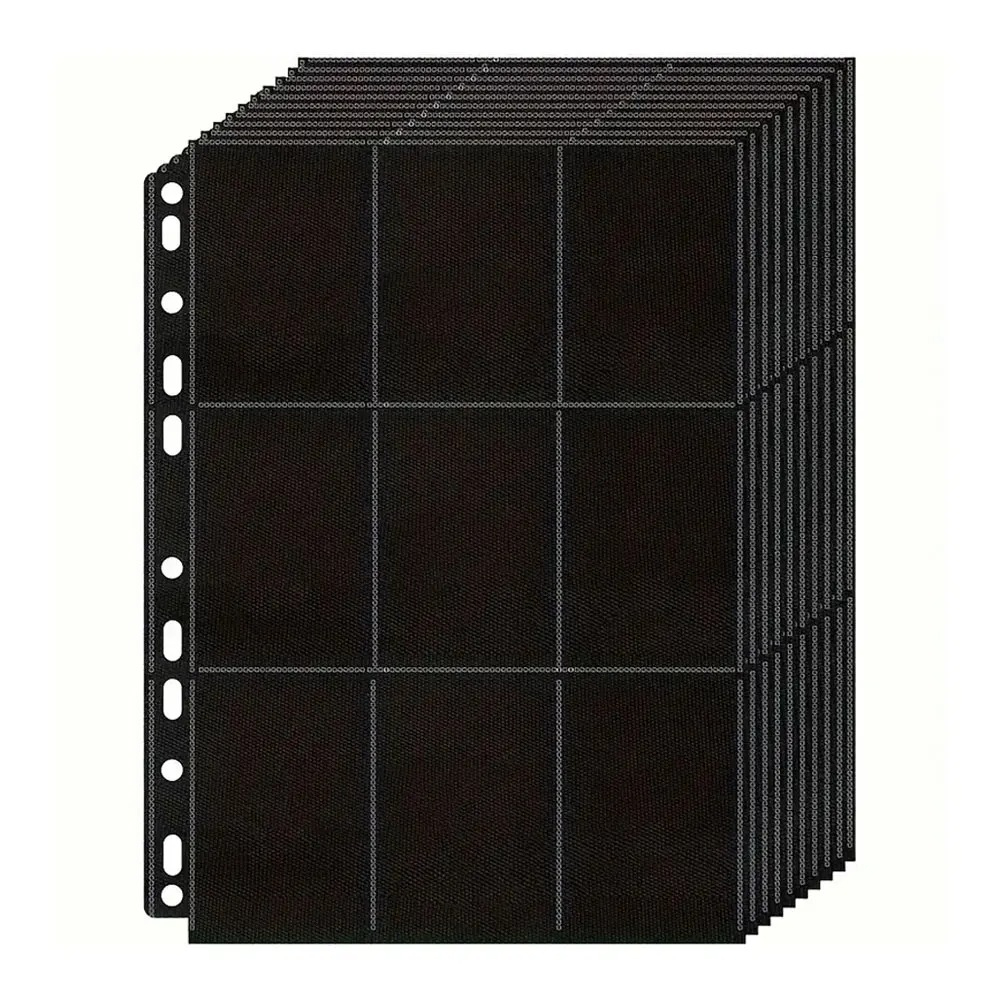 Trading Card Binder - Confezione da 10 pagine nere per